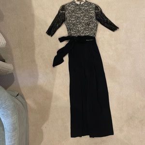 Alice + Olivia lace jumpsuit with solid black bottom